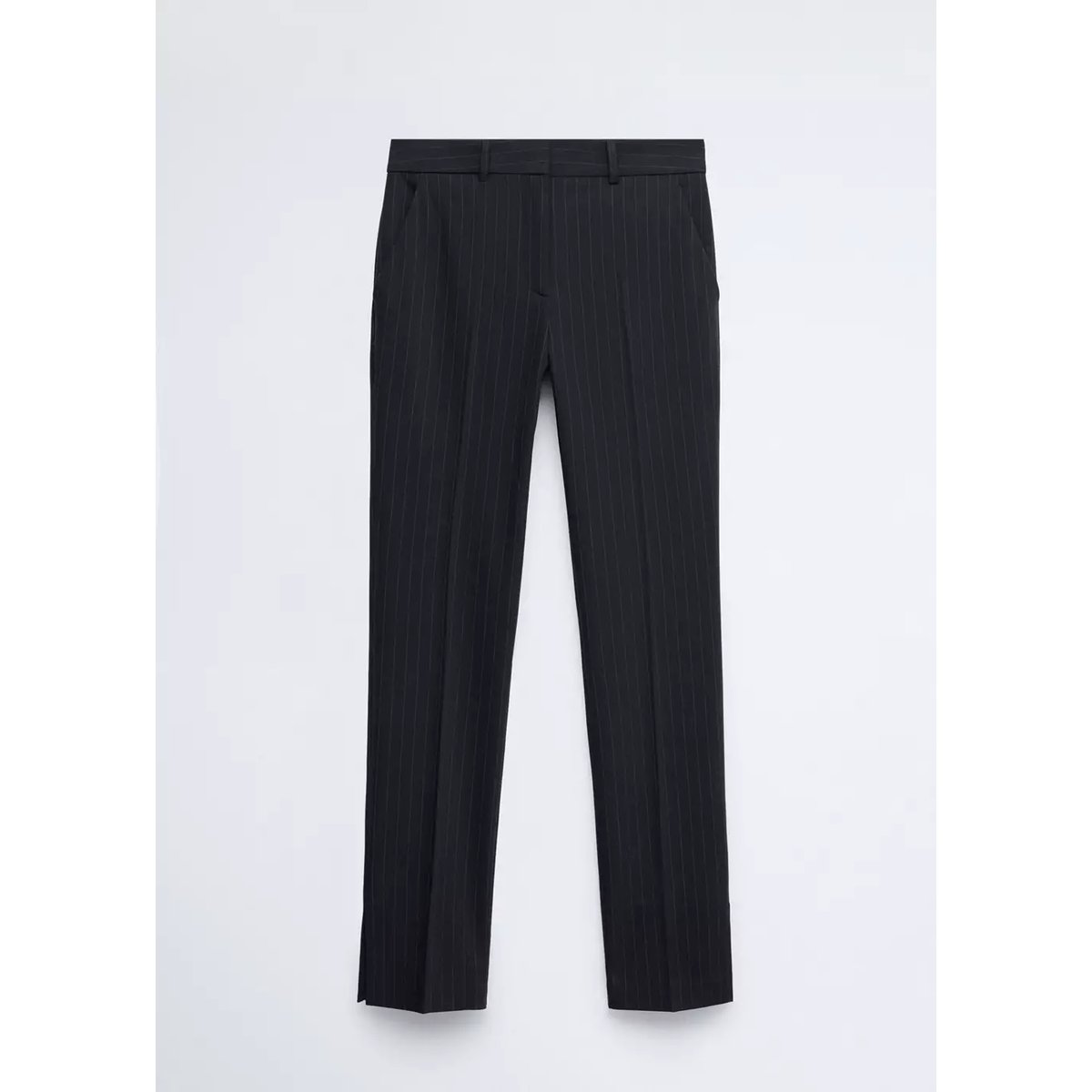 Pantalon de costume fines rayures bleu marine, MANGO