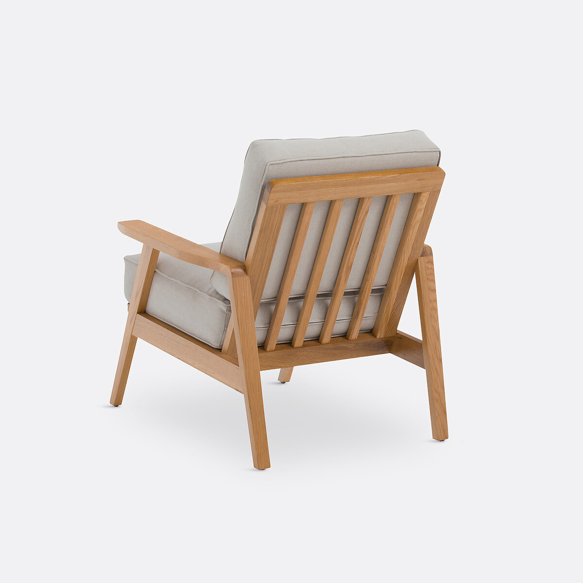 Sillón vintage de roble y algodón/lino, Linna lino natural, LA REDOUTE INTERIEURS