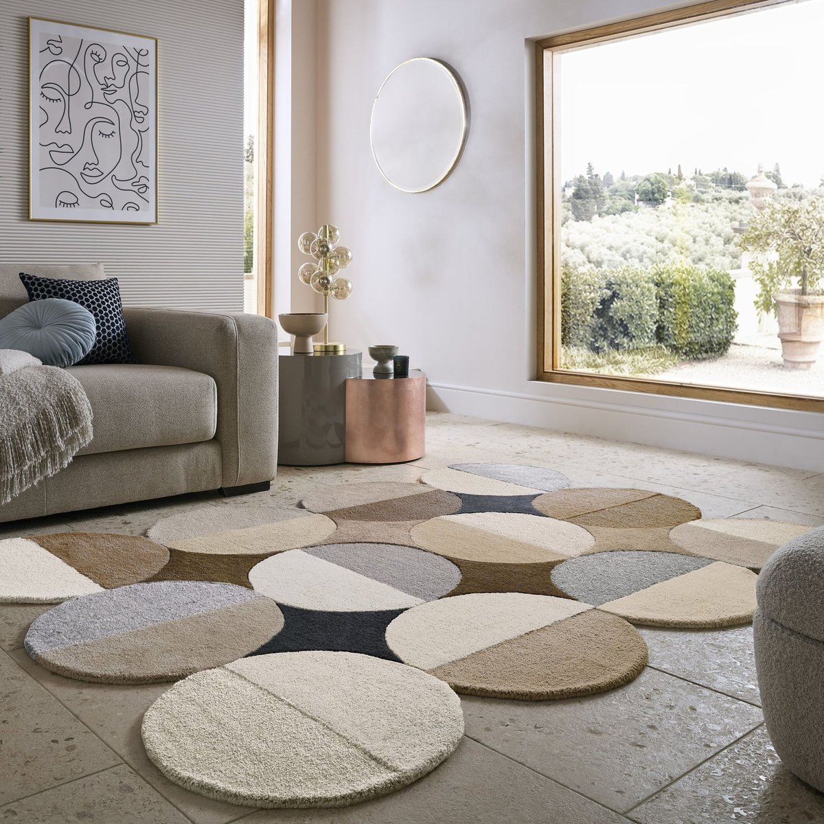 Tapis en laine MIA ELLIPSE beige, FLAIR RUGS