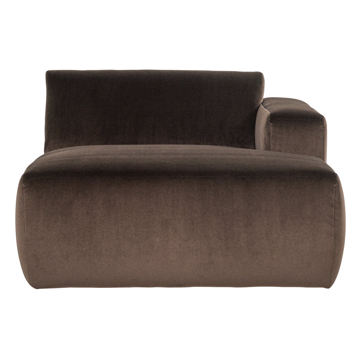 Élément méridienne droite en velours MOJO BASE marron, WOOOD