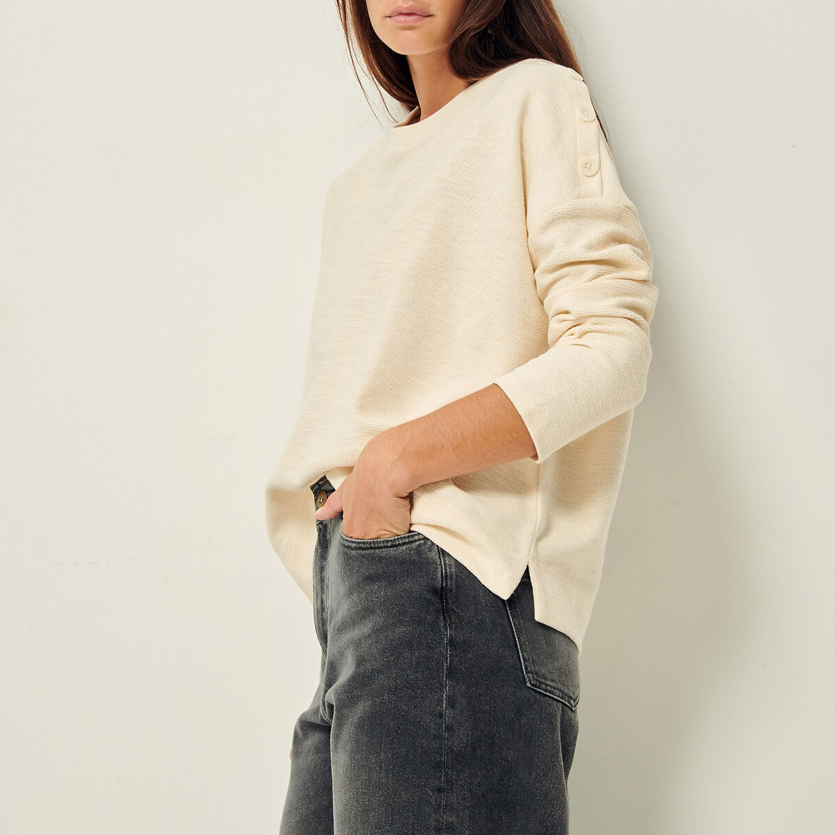 Tee shirt manches longues AUSTIN ivoire, SESSUN
