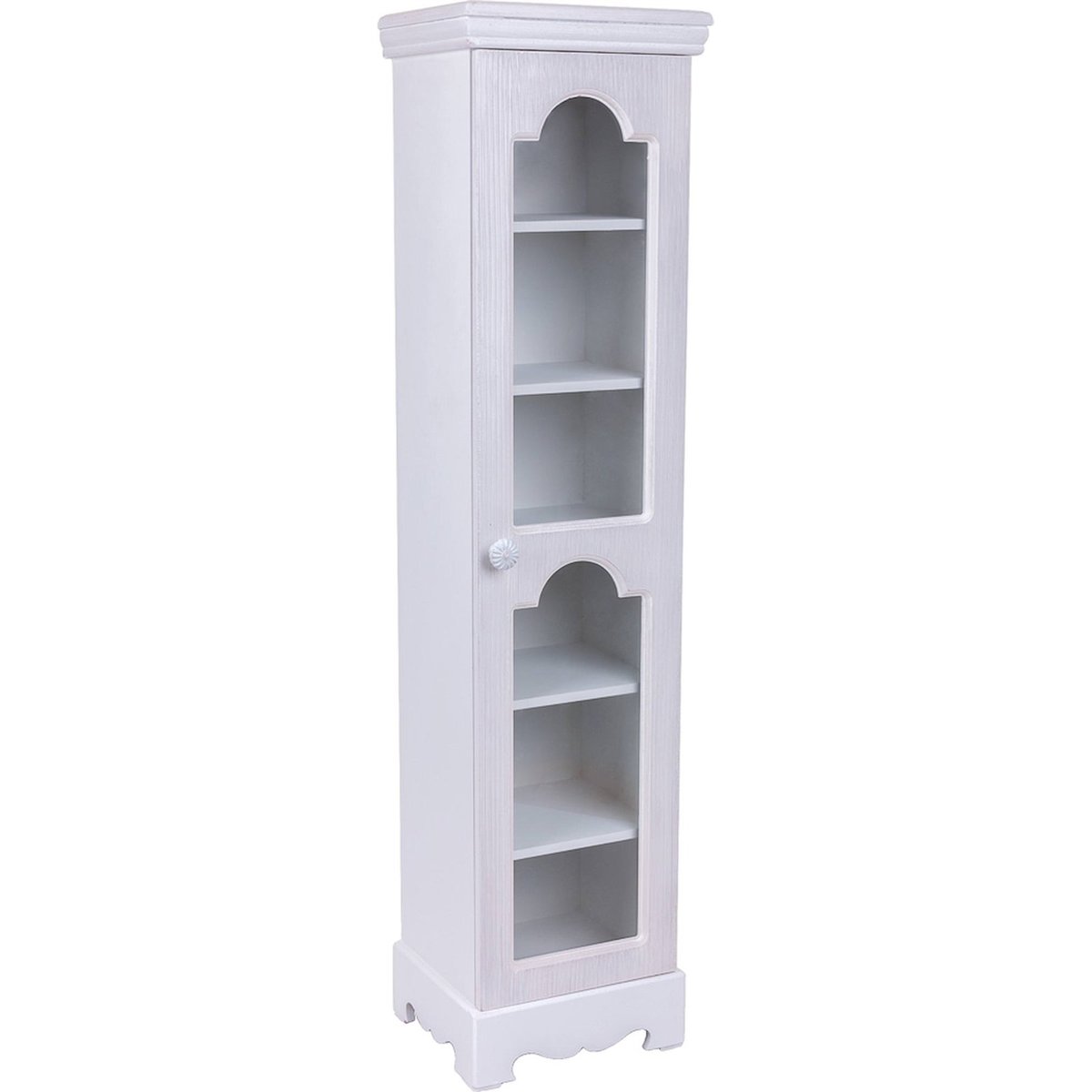 Armoire vitrée rectangulaire en bois blanc effet bois clair, RECOLLECTION