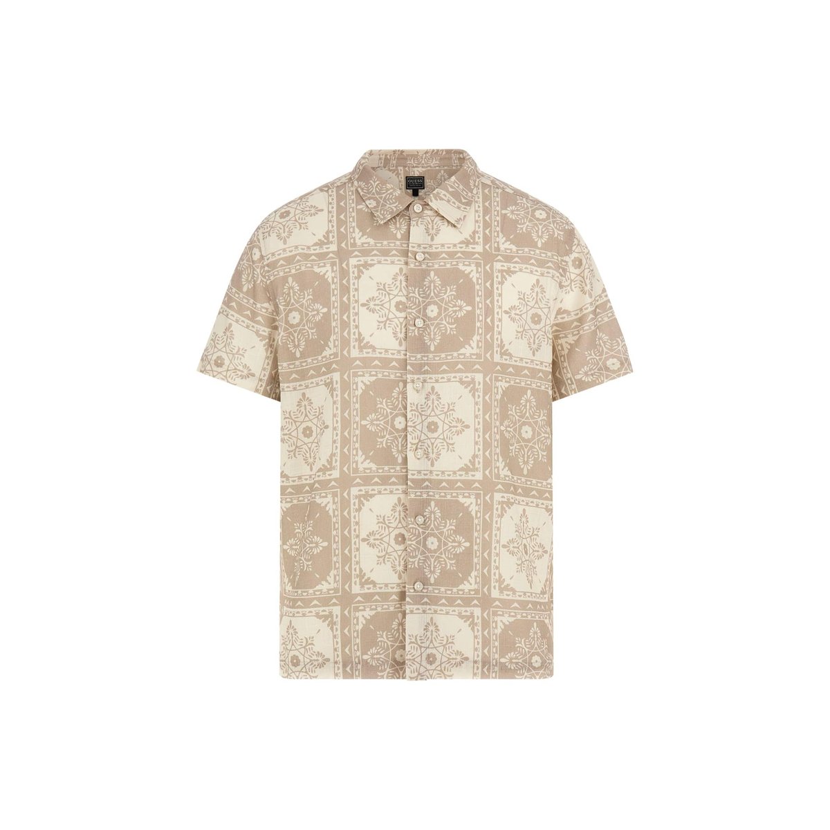 Chemise Lin Mélangé Imprimé marron multi, GUESS