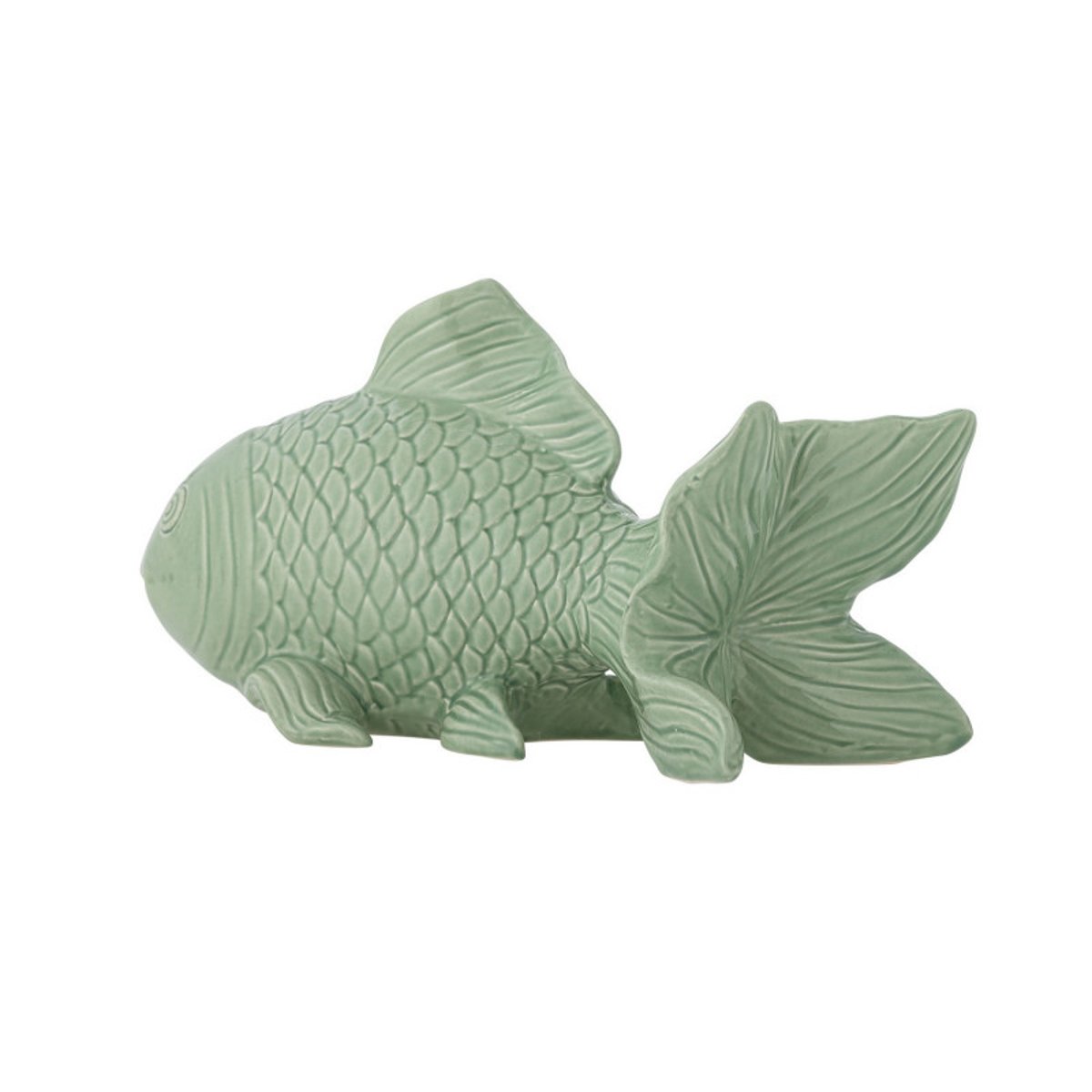 Sculpture décorative poisson grès  SUKEY vert, BLOOMINGVILLE