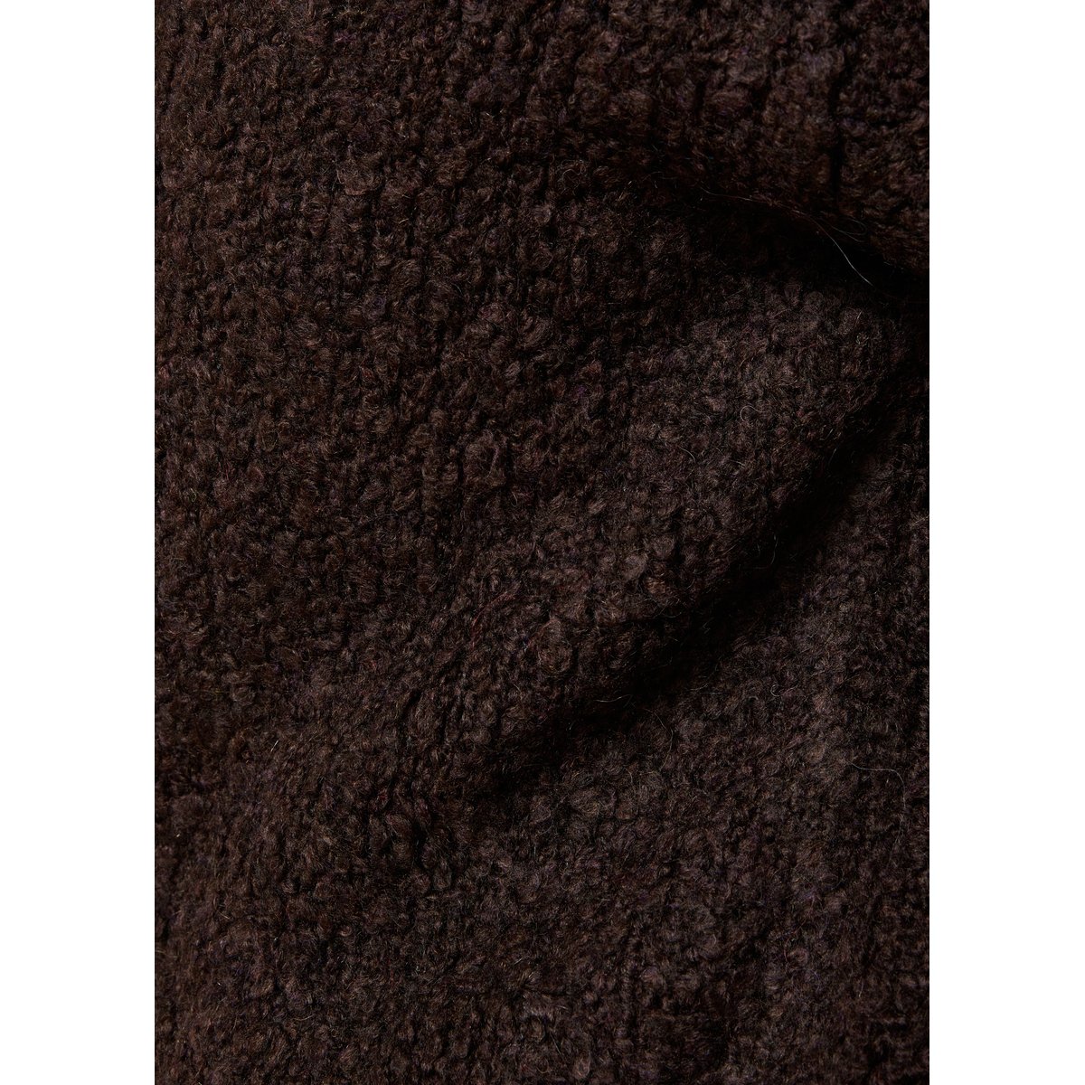 Gilet en maille bouclette col rond ganache, LA FEE MARABOUTEE