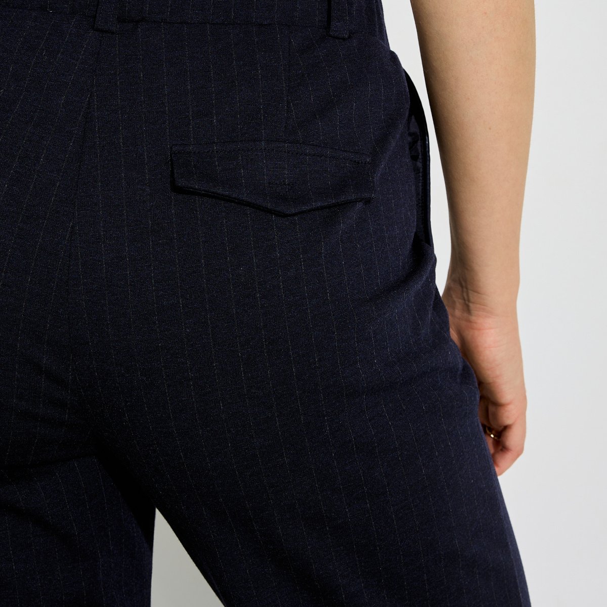 Pantalon large rayé bleu marine, GRAIN DE MALICE