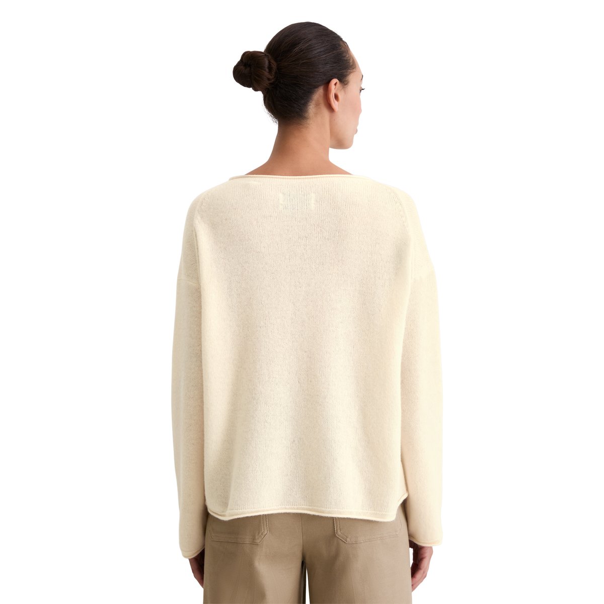 Pull oversized en laine d'agneau moelleuse blanc naturel, MARC O'POLO
