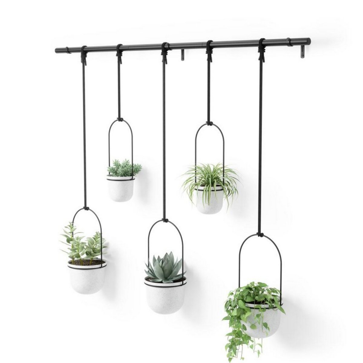 Porte-plantes suspendu TRIFLORA noir, blanc, UMBRA