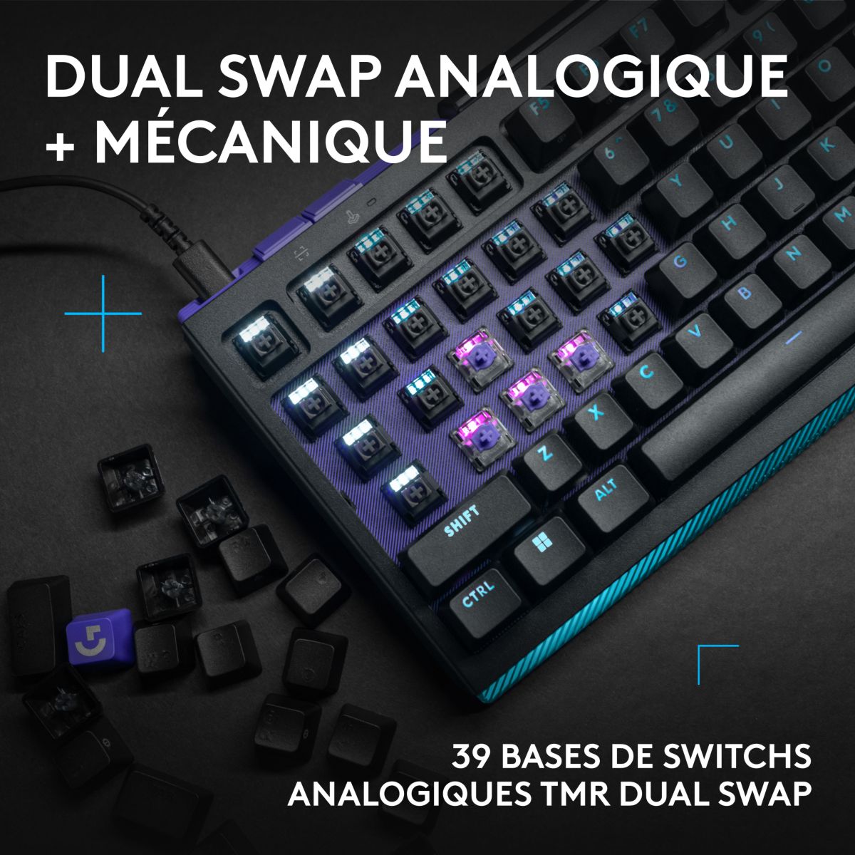 Clavier gamer G512 X 75 Noir couleur unique, LOGITECH