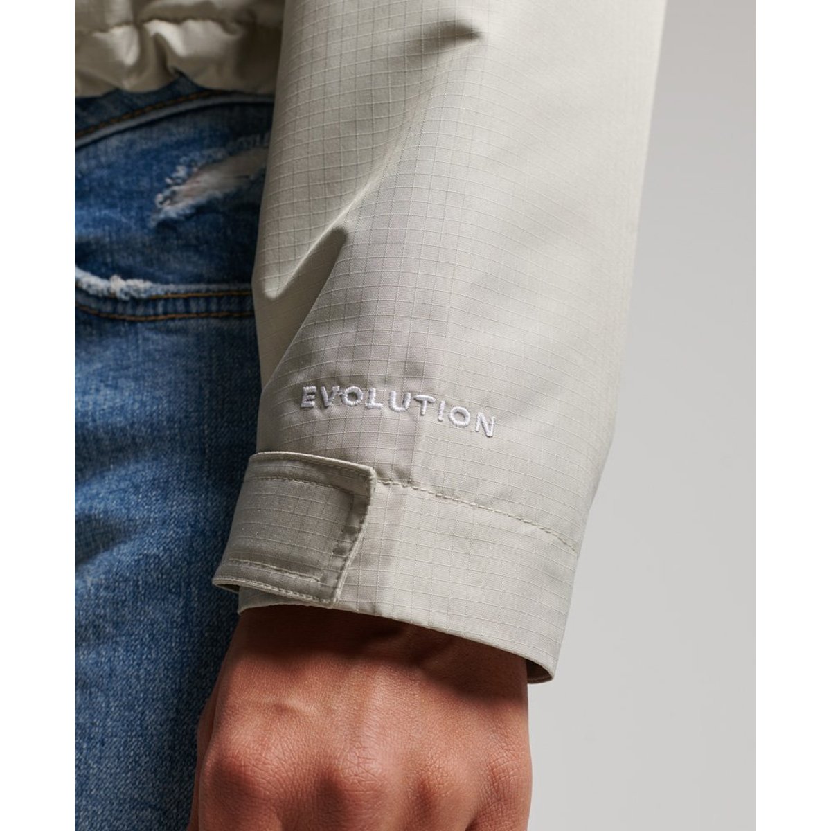 Veste SD-Windcheater gris saule quadrillage, SUPERDRY