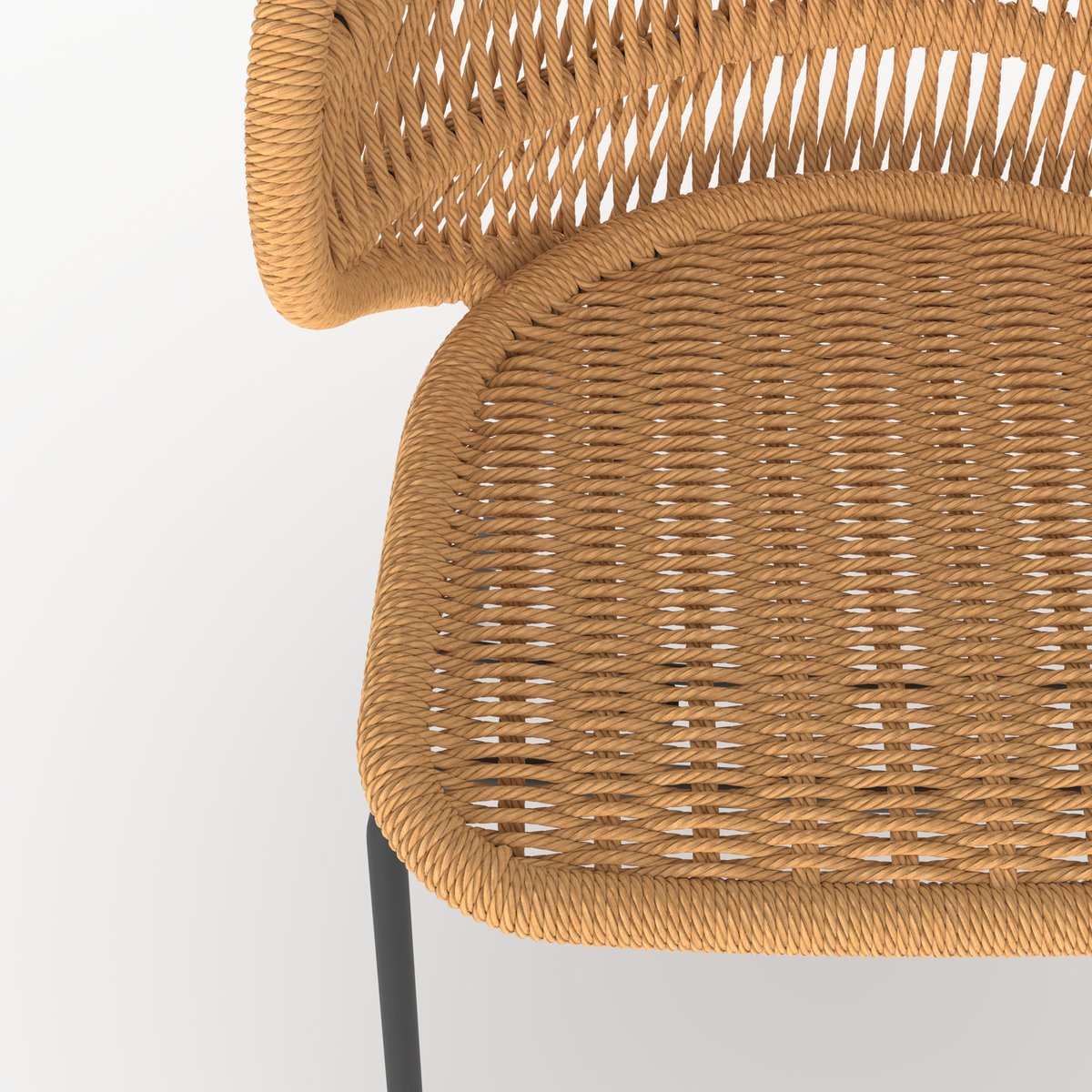 Lot de 2 chaises de jardin en rotin synthétique - LARA marron clair, MAISON PAVANE