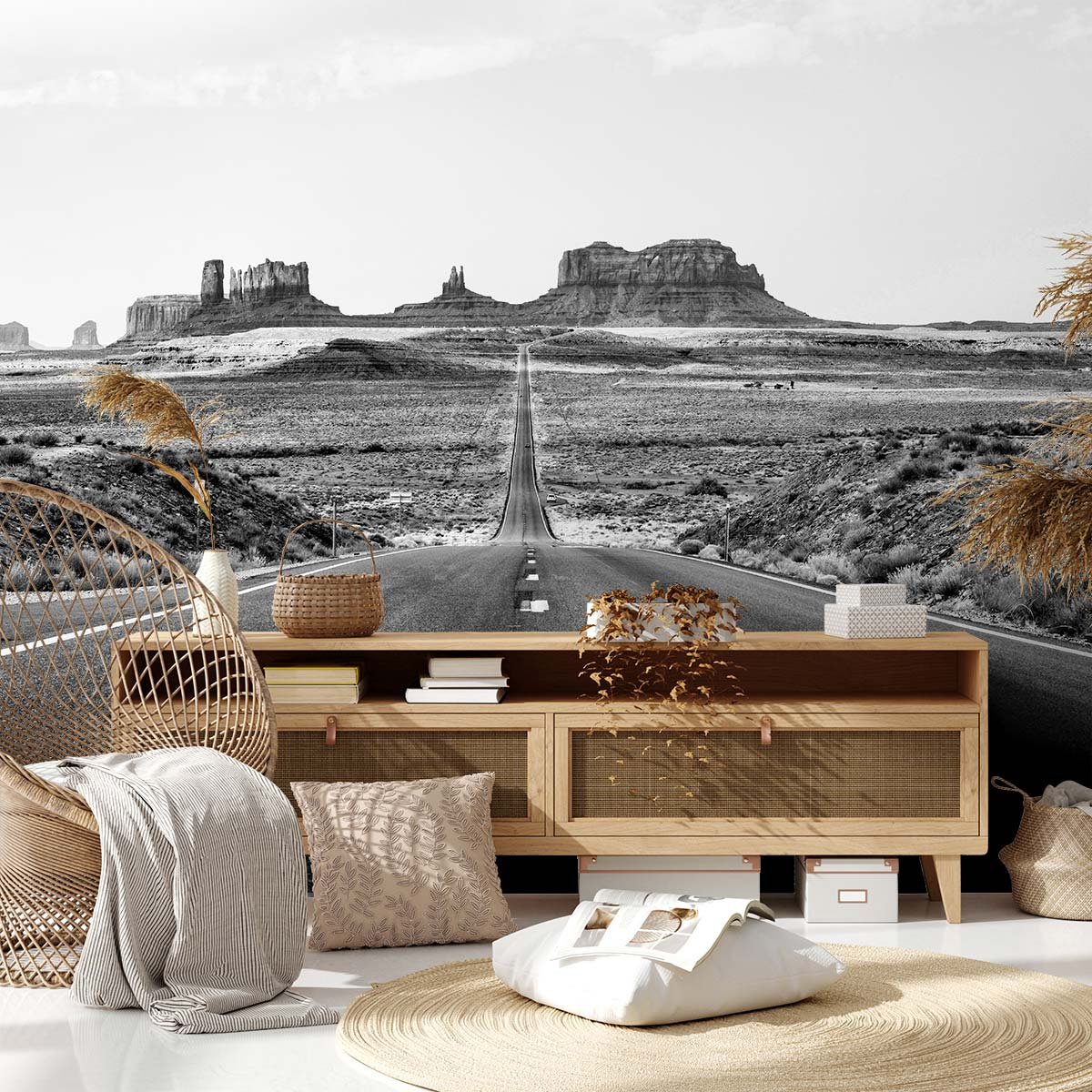 Papier peint far west n&b intissé, HEXOA