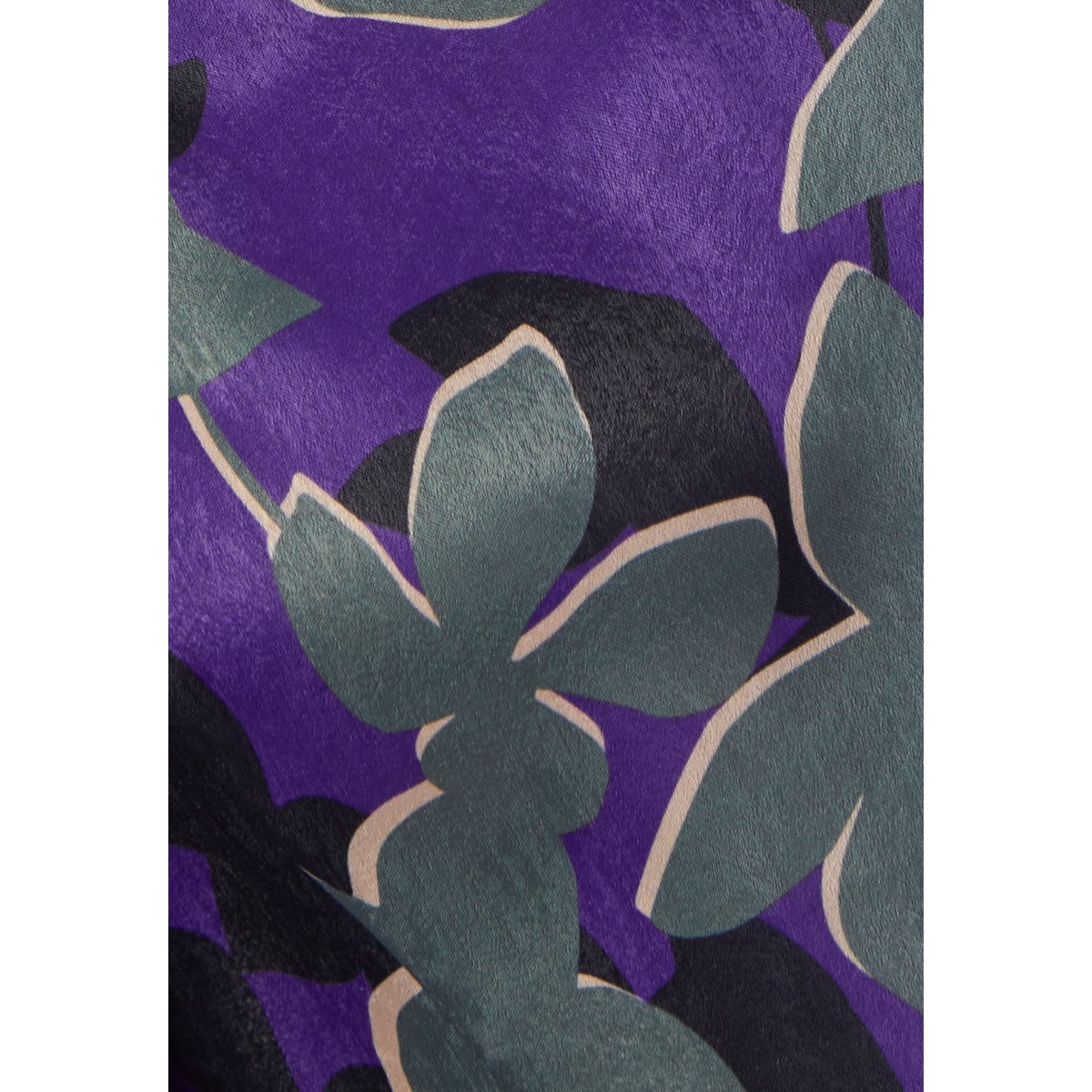 Chemisier satin à basque violet fleuri, DAMART