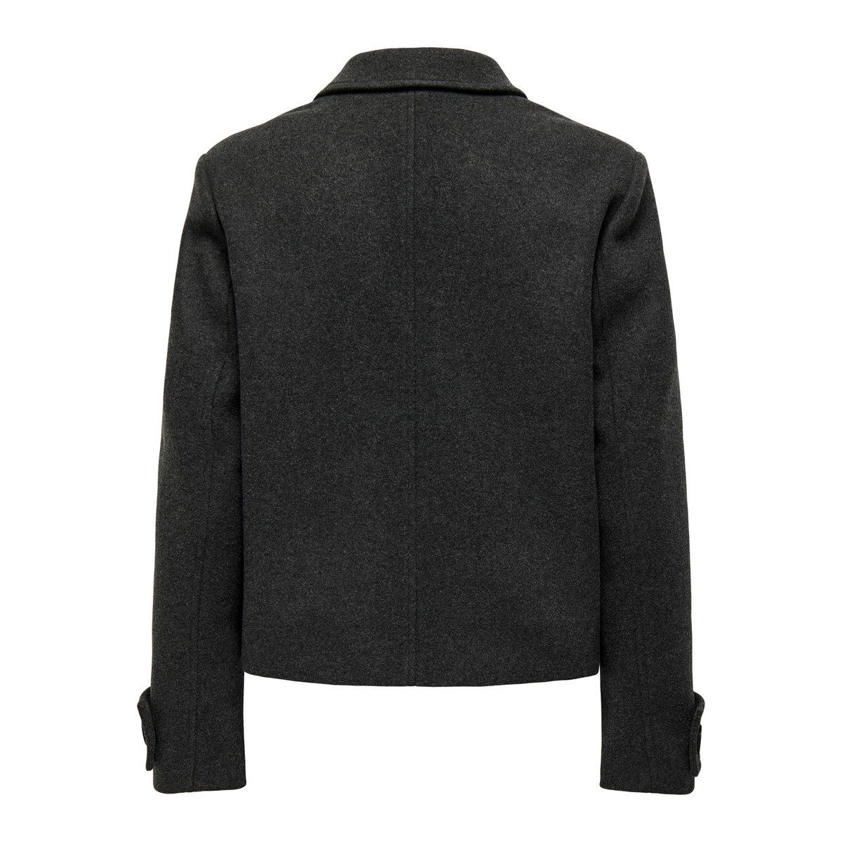 Manteau court col tailleur, boutonné dark grey melange, ONLY