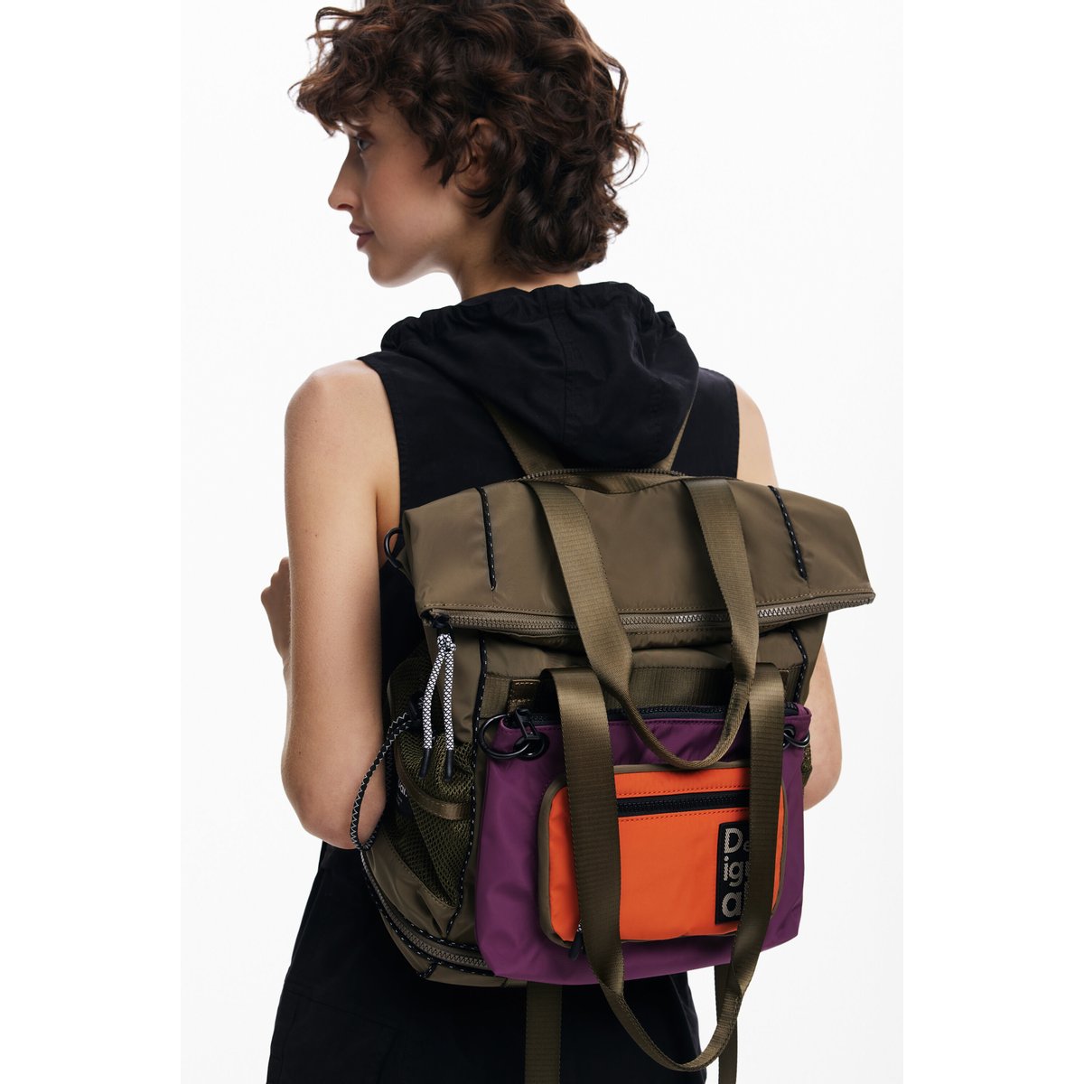 Grand sac à dos Voyager multiposition vert, DESIGUAL