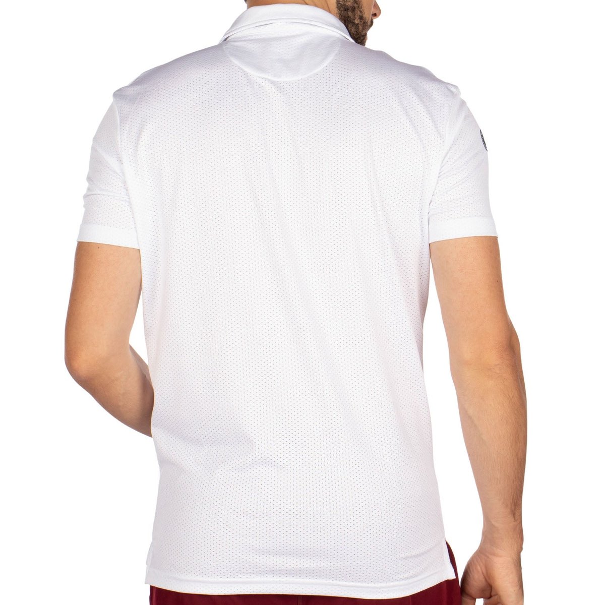Polo de sport perforé ZIPPE blanc, SHILTON