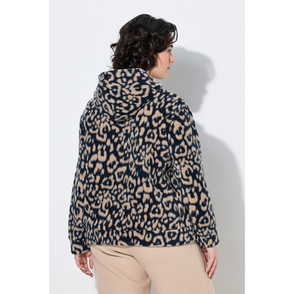 Sweat-shirt à capuche en polaire marine, ULLA POPKEN