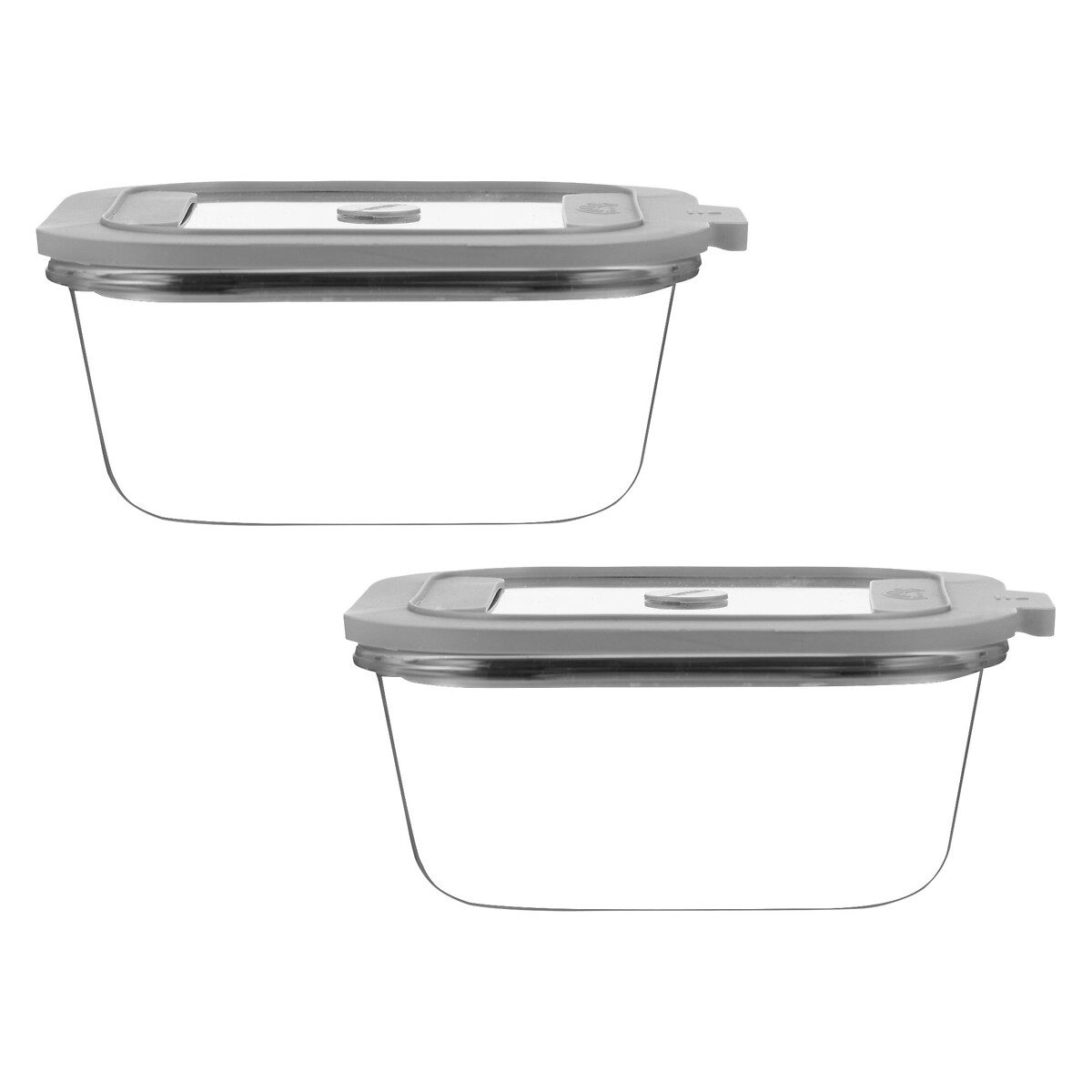 Set of 2 Fresh Storage 0.8L Square Food Storage transparent, KILNER