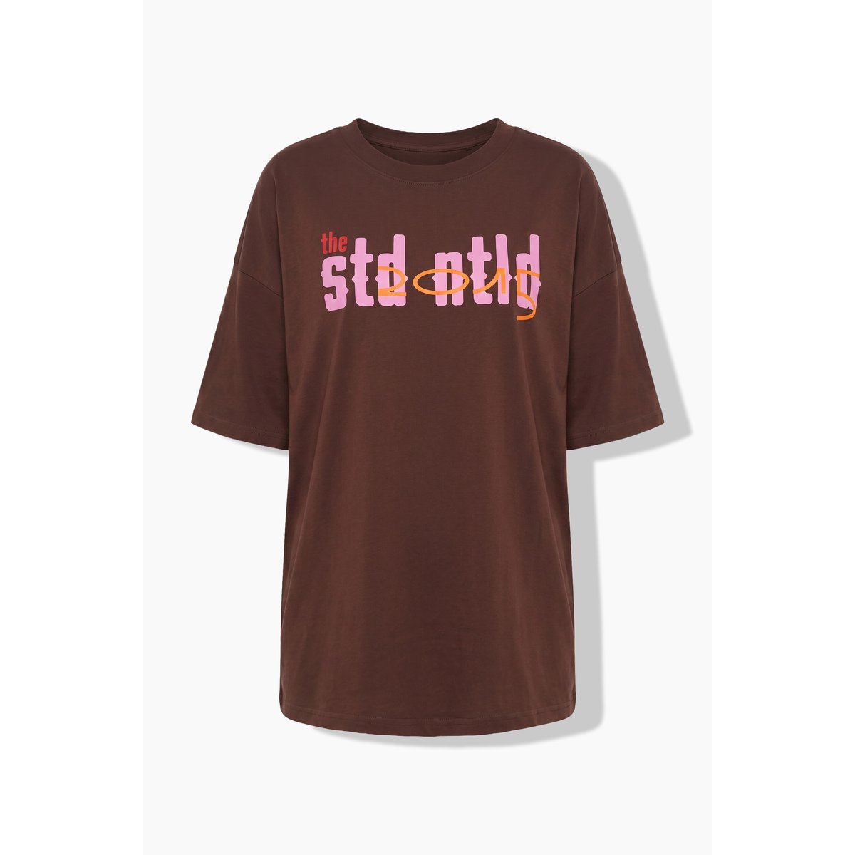 T-shirt oversized, imprimé STD NTLD marron, STUDIO UNTOLD