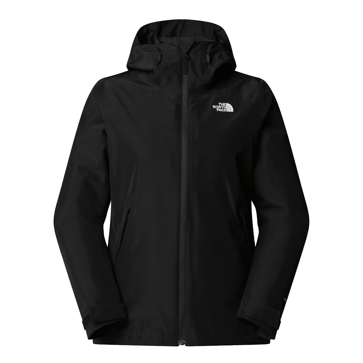 Blouson court capuche fixe fermeture zippée, plein hiver noir, THE NORTH FACE