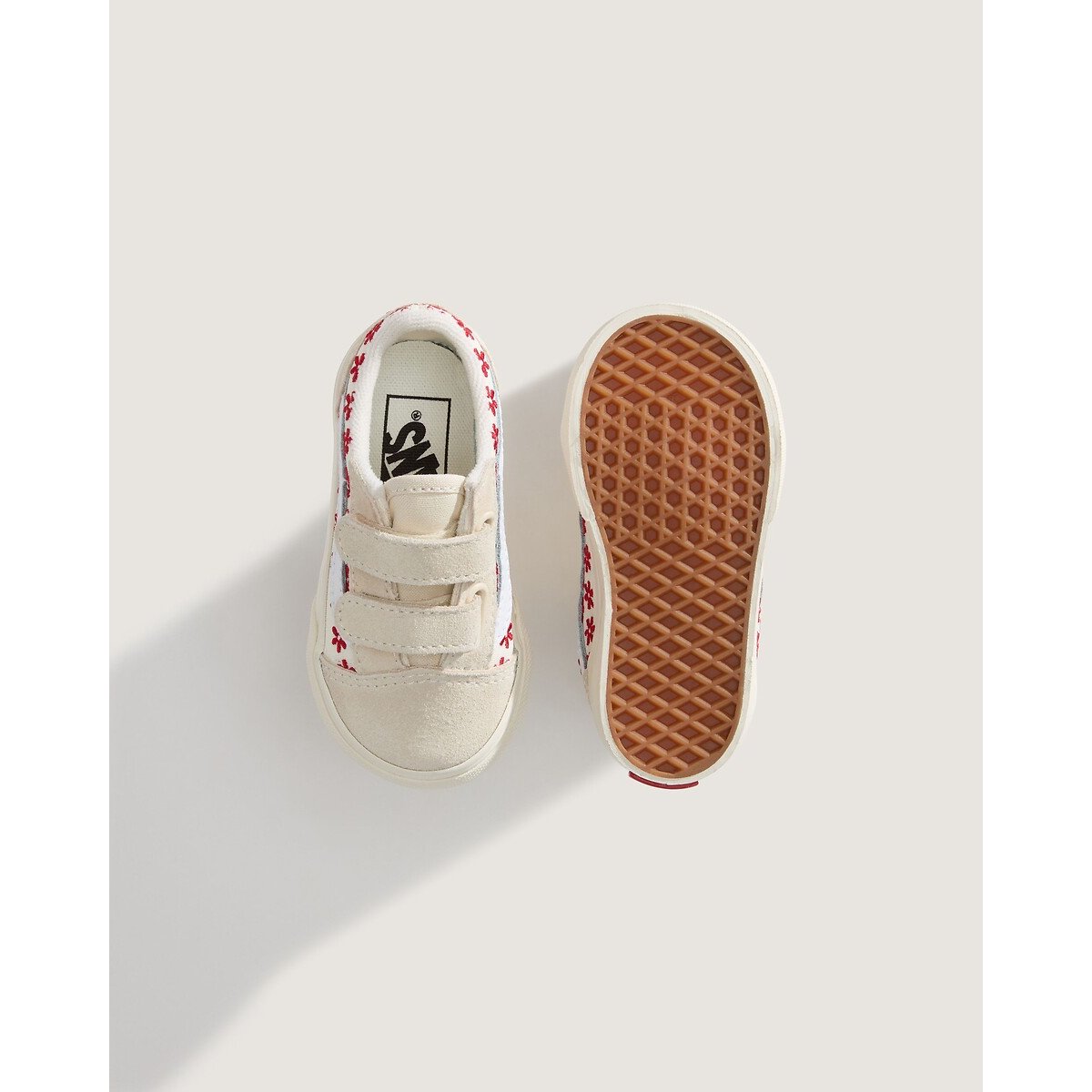 Sneaker mit Klettverschluss OLD SKOOL V beige/rot, VANS