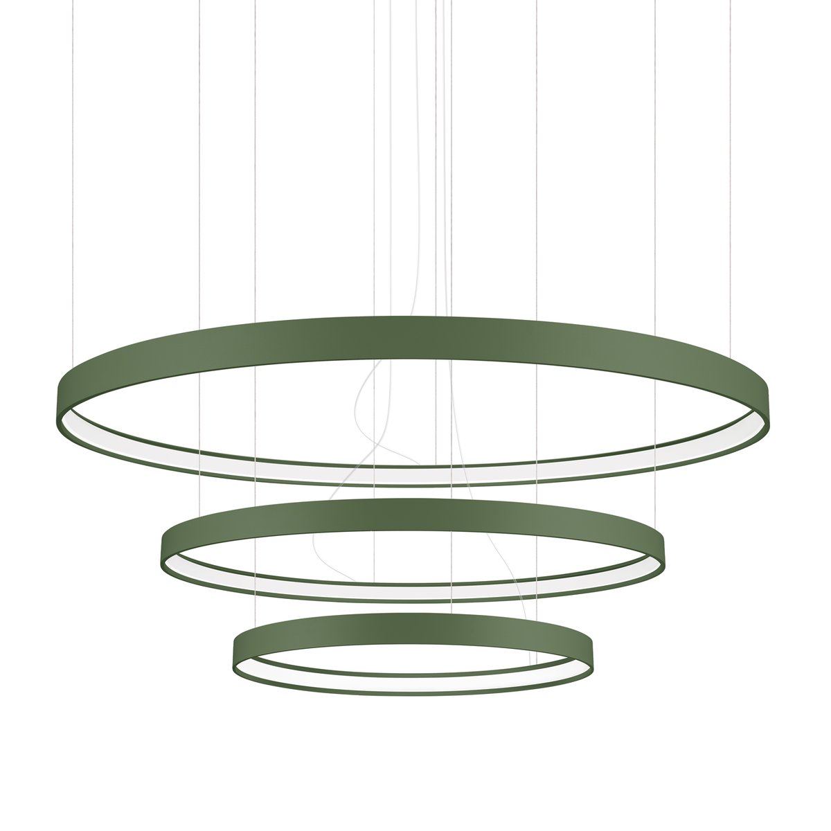 Lustre Aluminium Vert Olive LED 3 Rio vert olive, EDEN