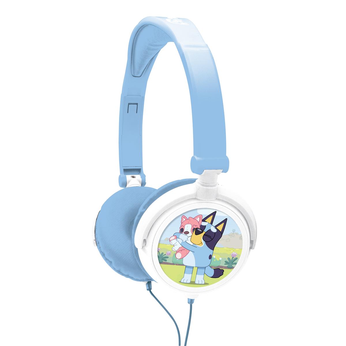 Casque stéréo filaire pliable avec limitation de volume d'écoute Bluey bleu, LEXIBOOK