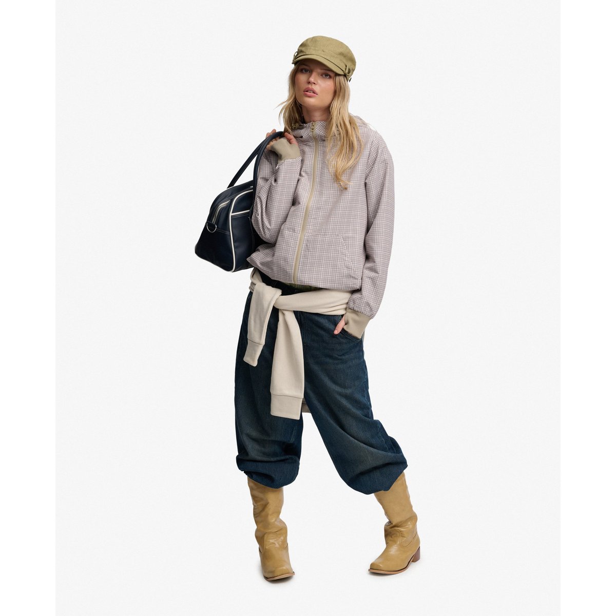 Veste à capuche Bench avec fermeture éclair carreaux légers mélancoliques/ dune, SUPERDRY