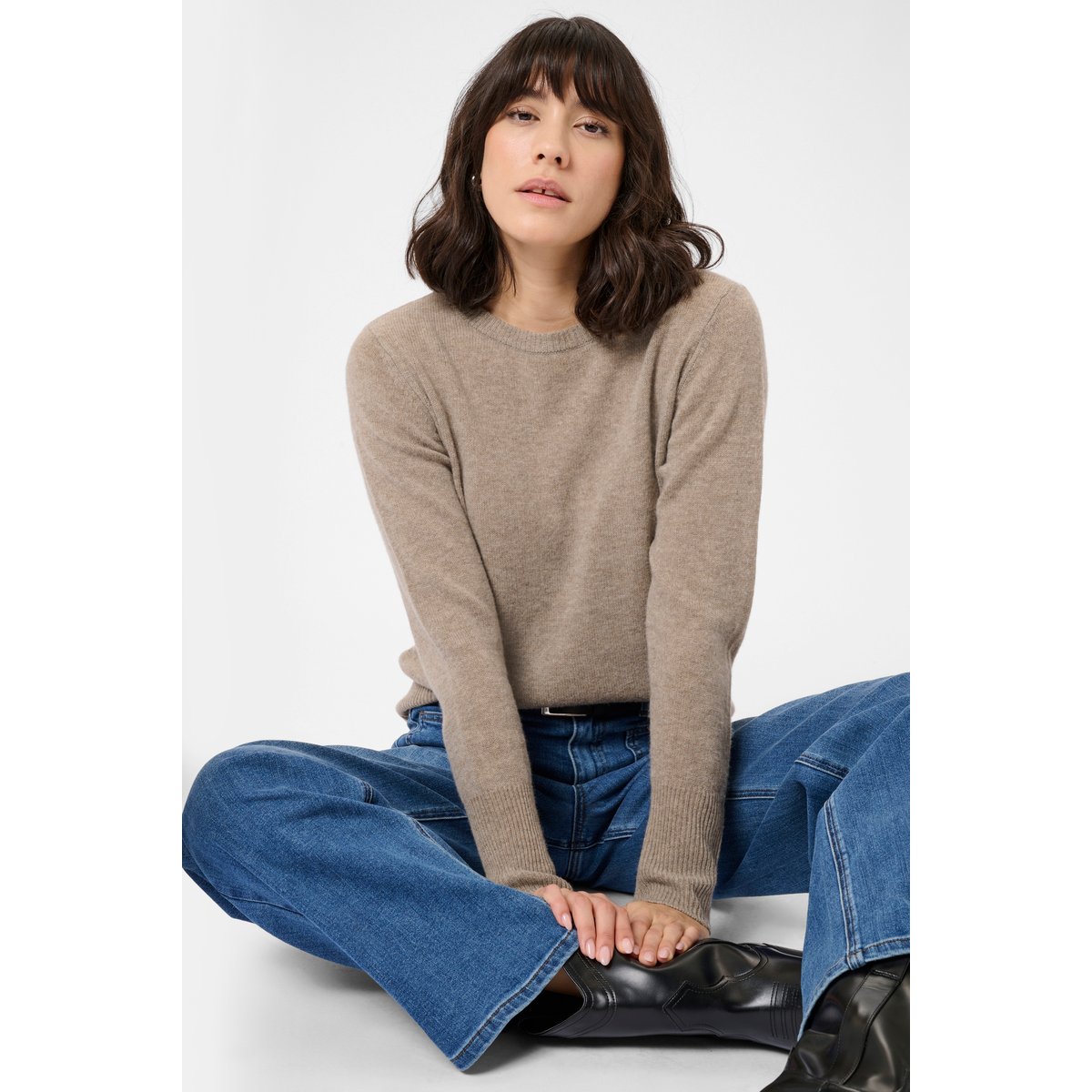 Pullover tricoté marron black coffee melange, KAFFE