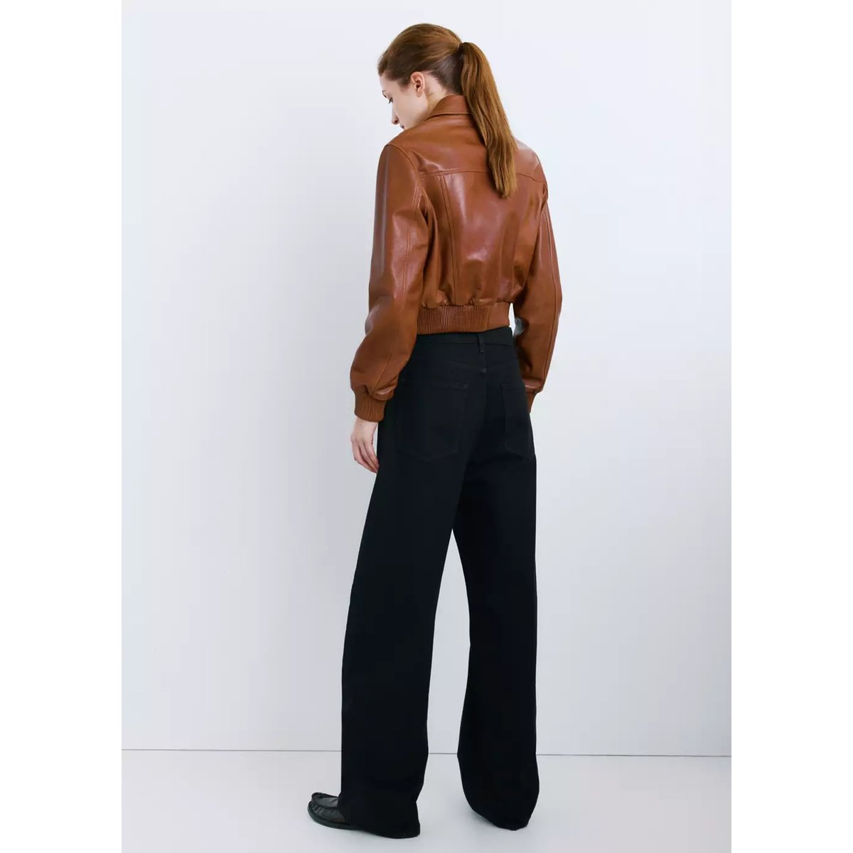 Jean balloon taille normale black denim, MANGO