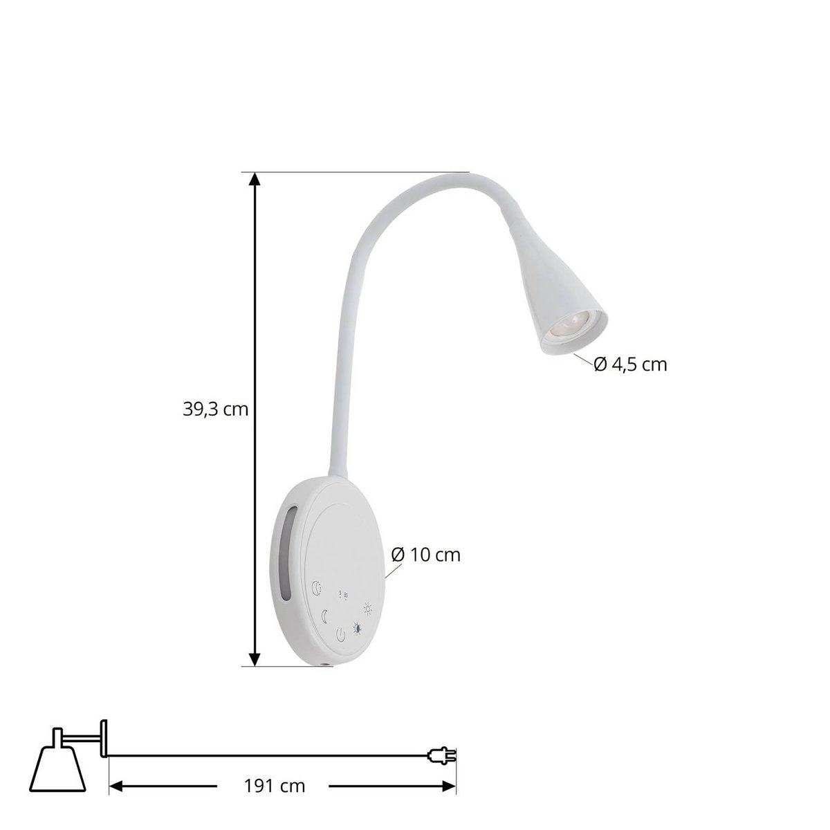Applique en aluminium moderneLED, Zayna blanc, LINDBY