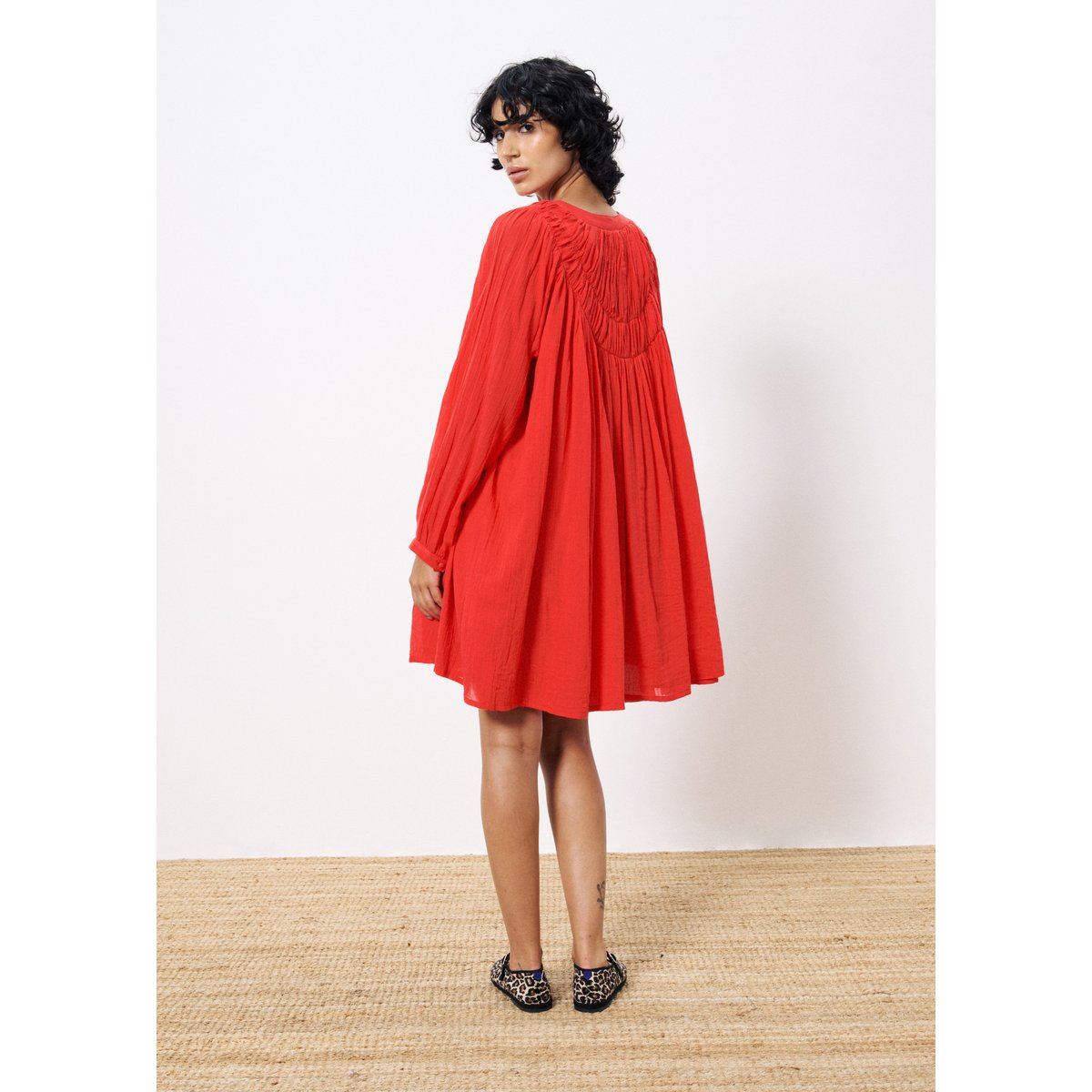 Robe  en coton AISSYA rouge, FRNCH