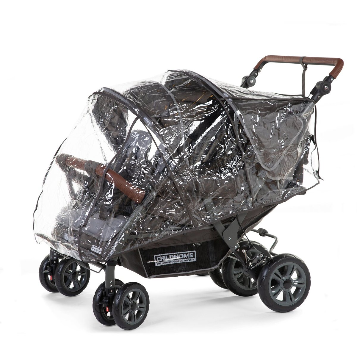Accessoire poussette housse de pluie Quadruple anthracite, CHILDHOME