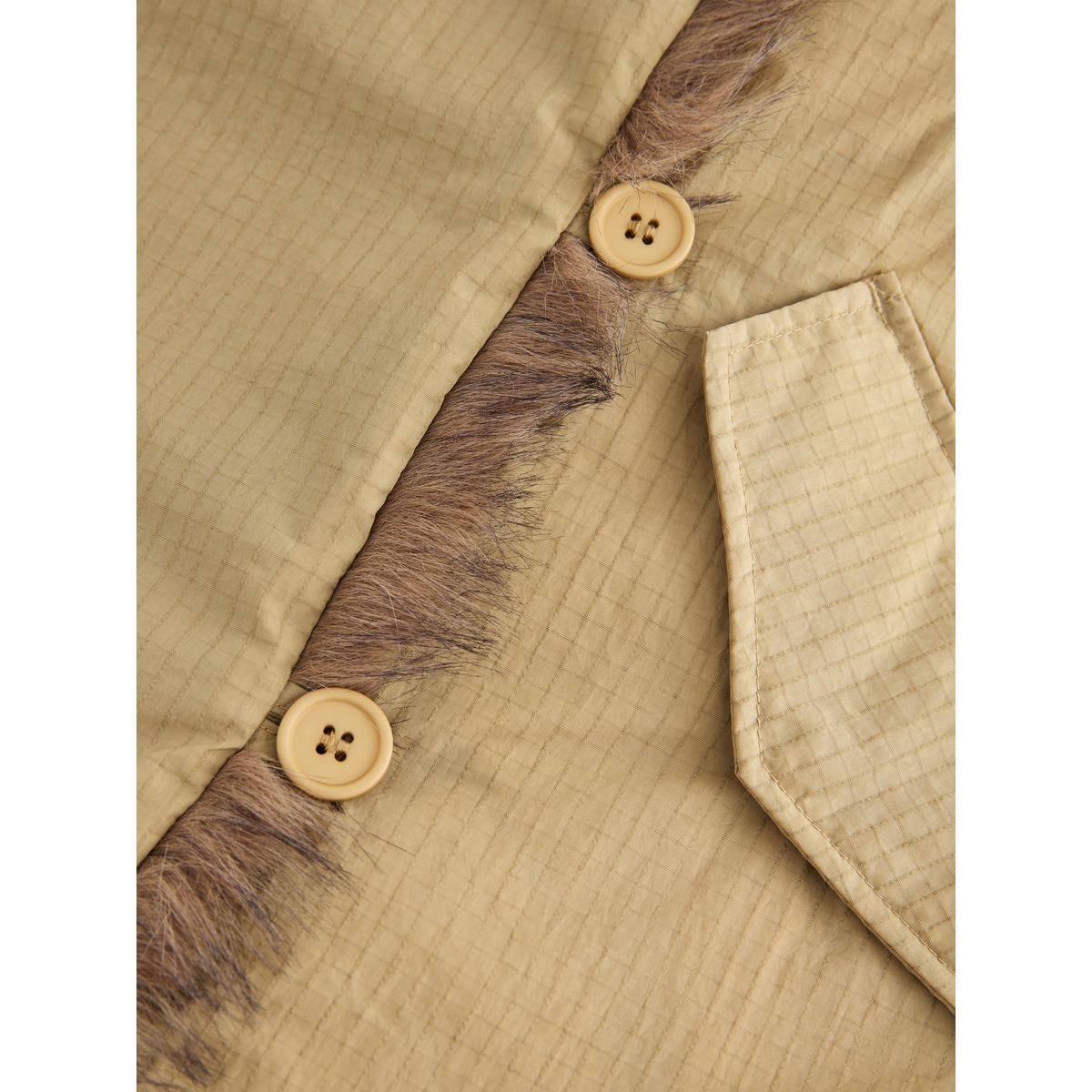 Blouson aviateur parka à bord imitation fourrure sable, NEXT