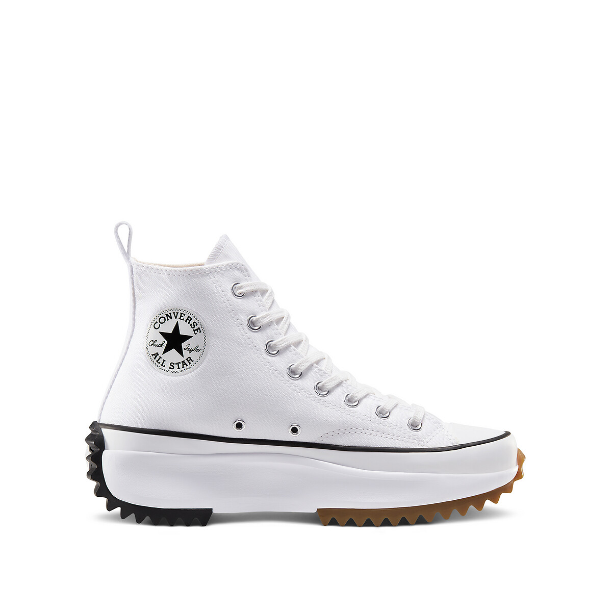 Baskets RUN STAR HIKE PLATFORM CANVAS blanc/noir/marron gomme, CONVERSE