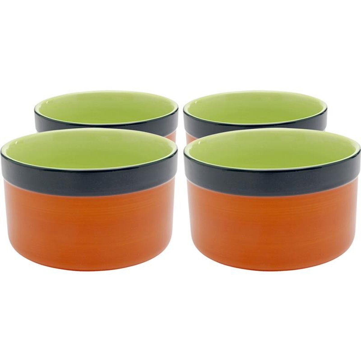 Lot de 4 bols en grès, CAPRI orange, KARE DESIGN