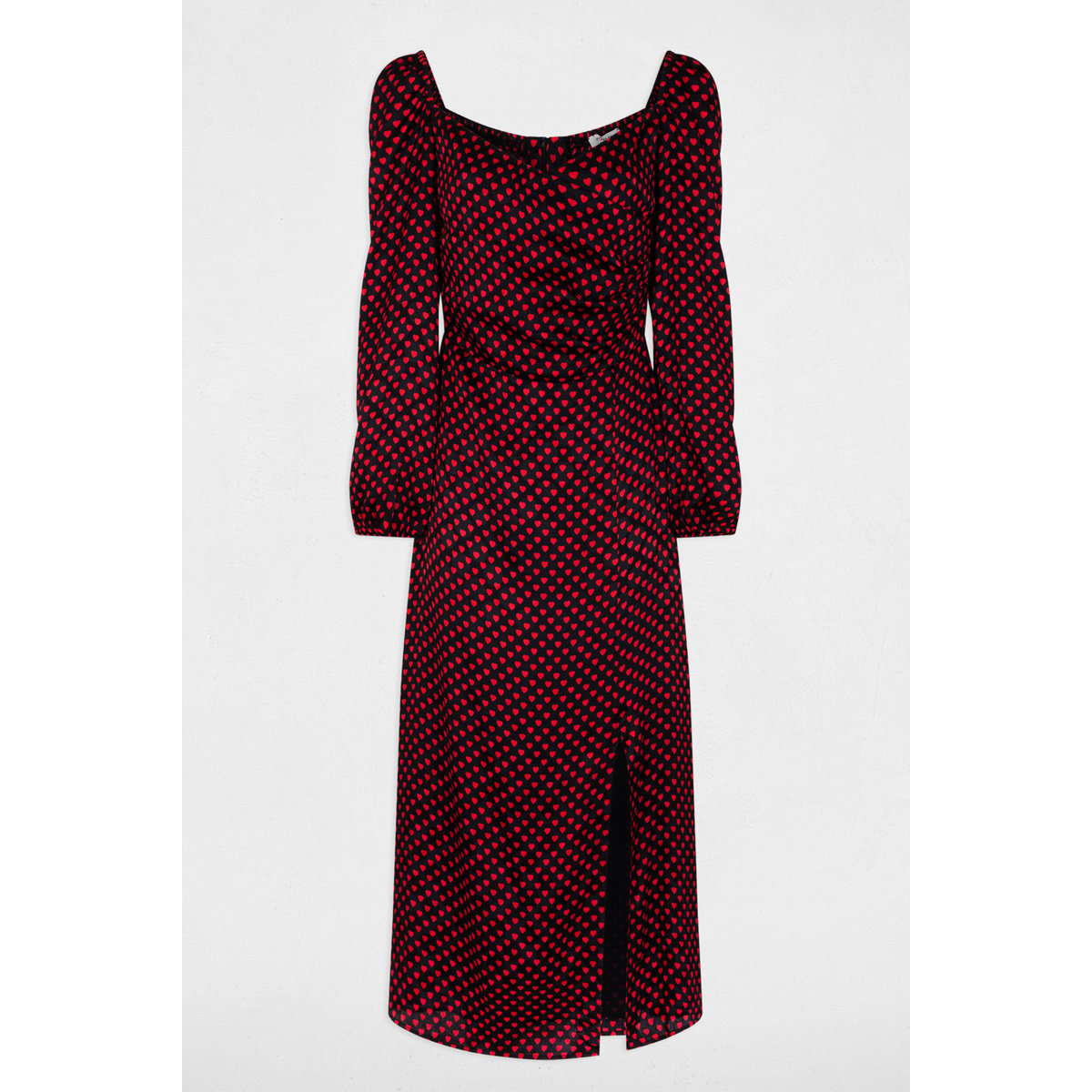 Robe satinée manches bouffantes multicolore, MORGAN