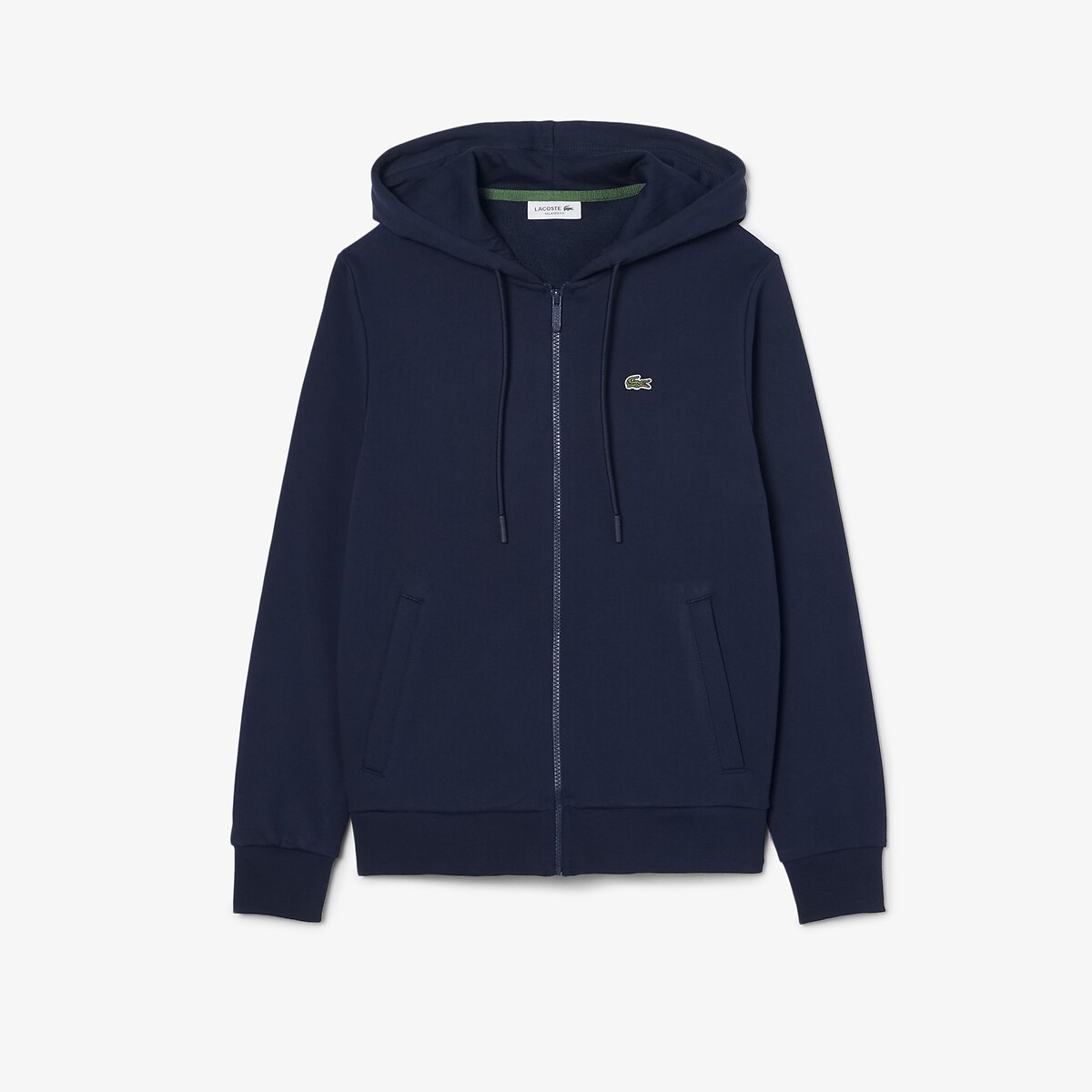 Sweatshirt zippé à capuche molleton bleu-166, LACOSTE