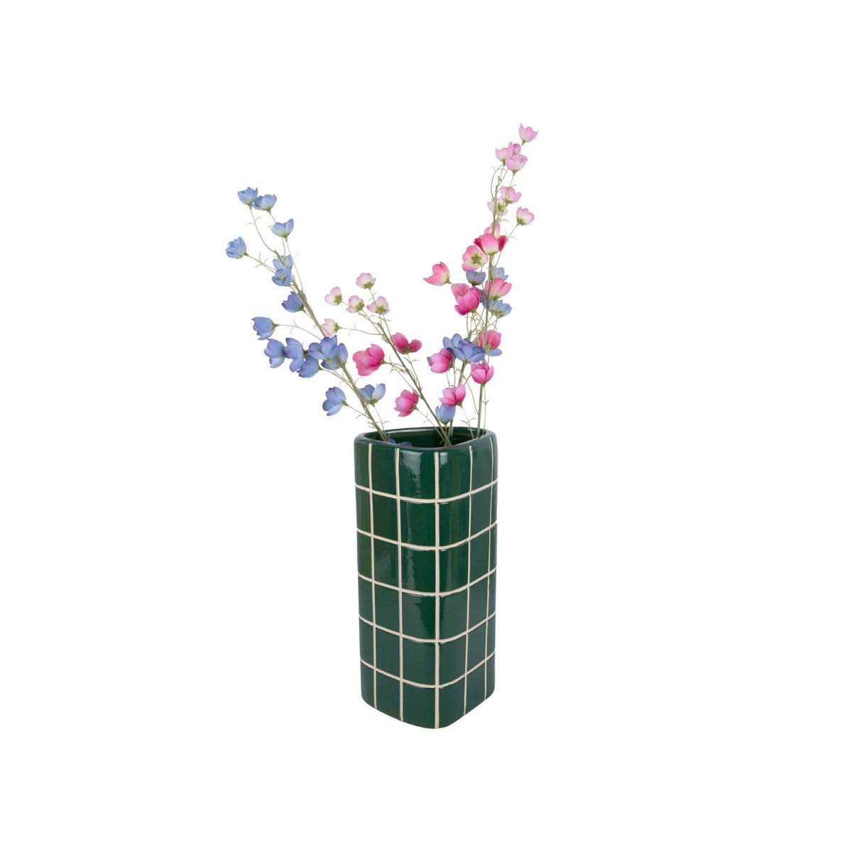 Vase Céramique RETRO TILES vert rétro, PRESENT TIME