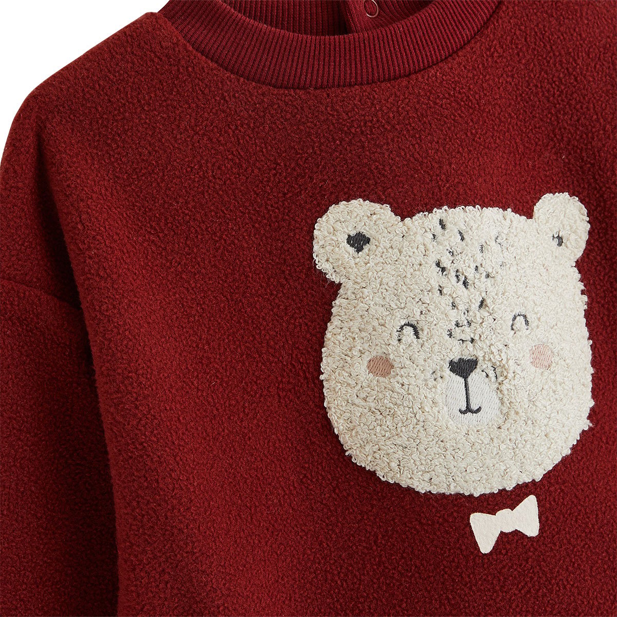 Ensemble bébé sweat et pantalon en polaire Pistache bordeaux, PETIT BEGUIN