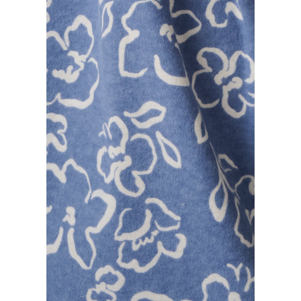 Liquette flanelle en coton manches longues bleu fleuri, DAMART