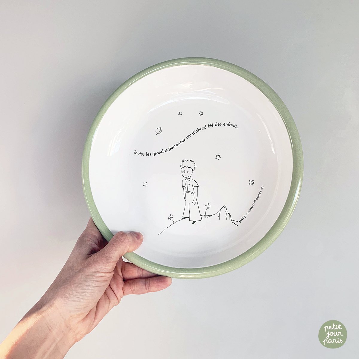 Assiette émail LE PETIT PRINCE couleur unique, PETIT JOUR