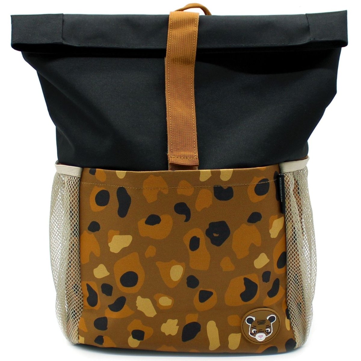 Sac à dos rolltop enfant Spéculos le Tigre marron, noir, LES DEGLINGOS