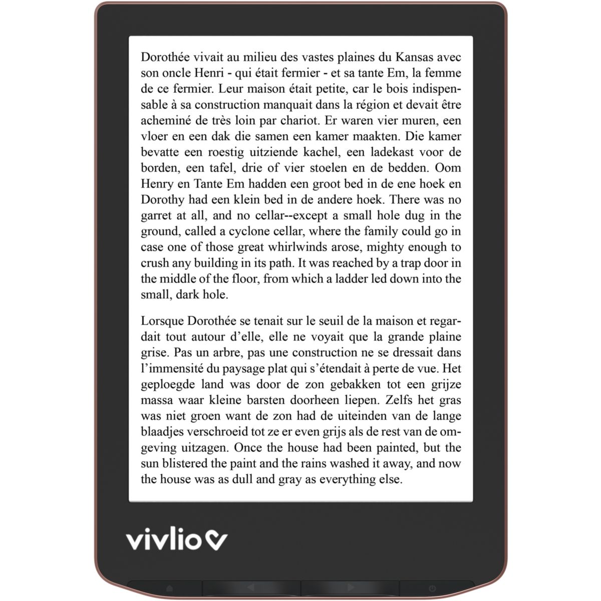 Liseuse eBook LIGHT HD Bronze couleur unique, VIVLIO
