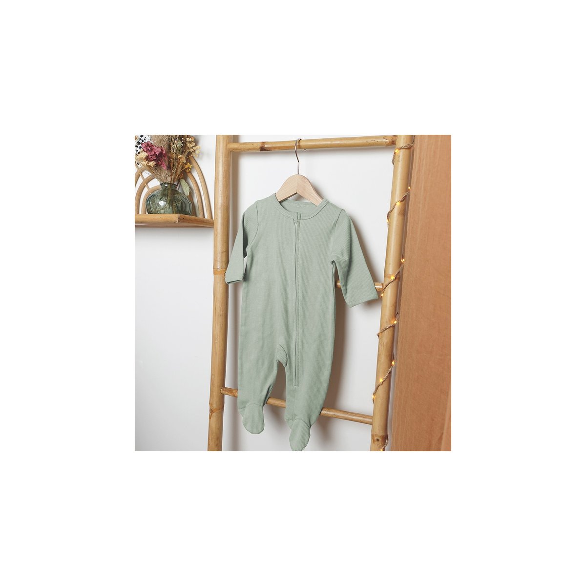Pyjama coton zippé - Sauge vart sauge, TROIS KILOS SEPT