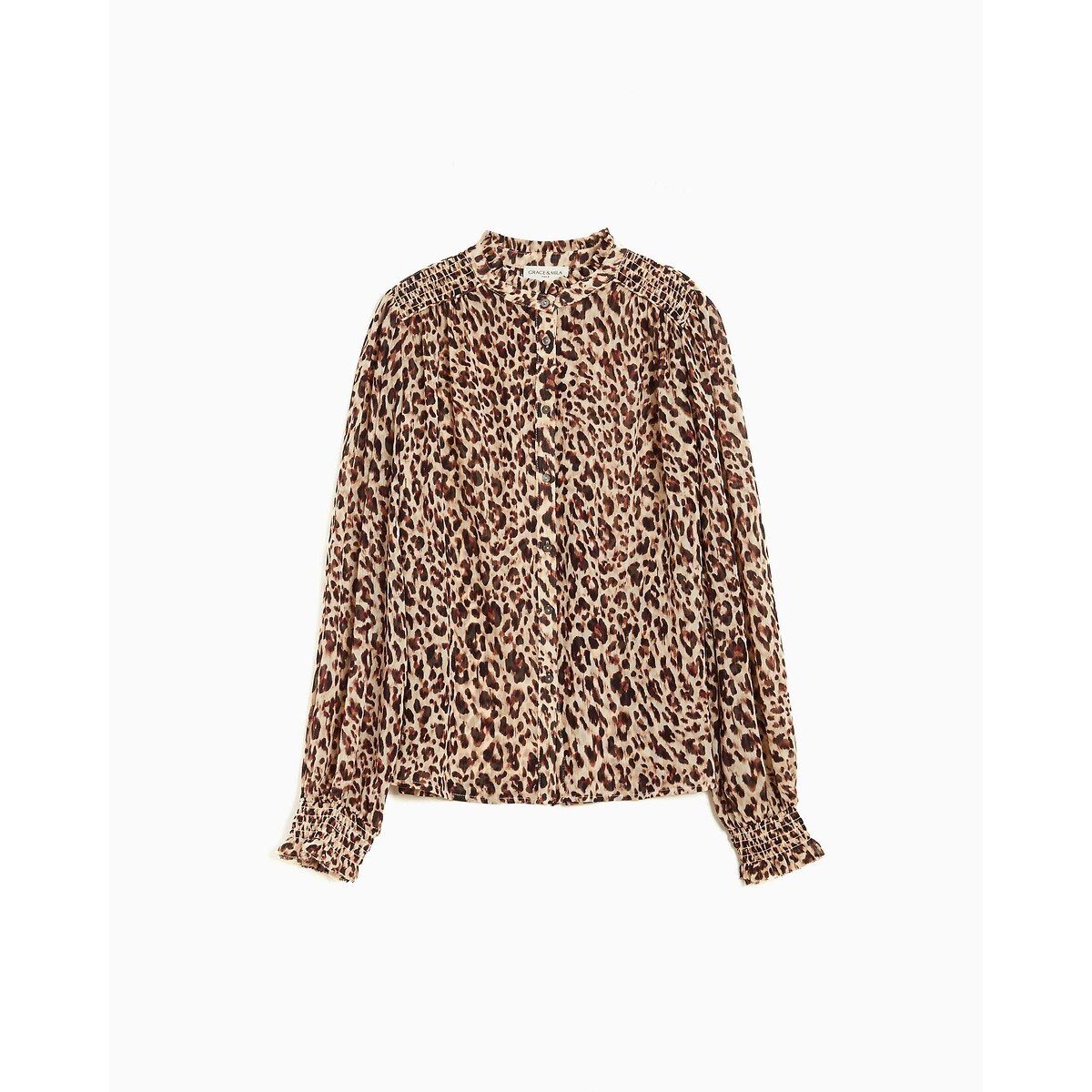 Blusa con estampado de leopardo, ALMIRA estampado de leopardo, GRACE & MILA