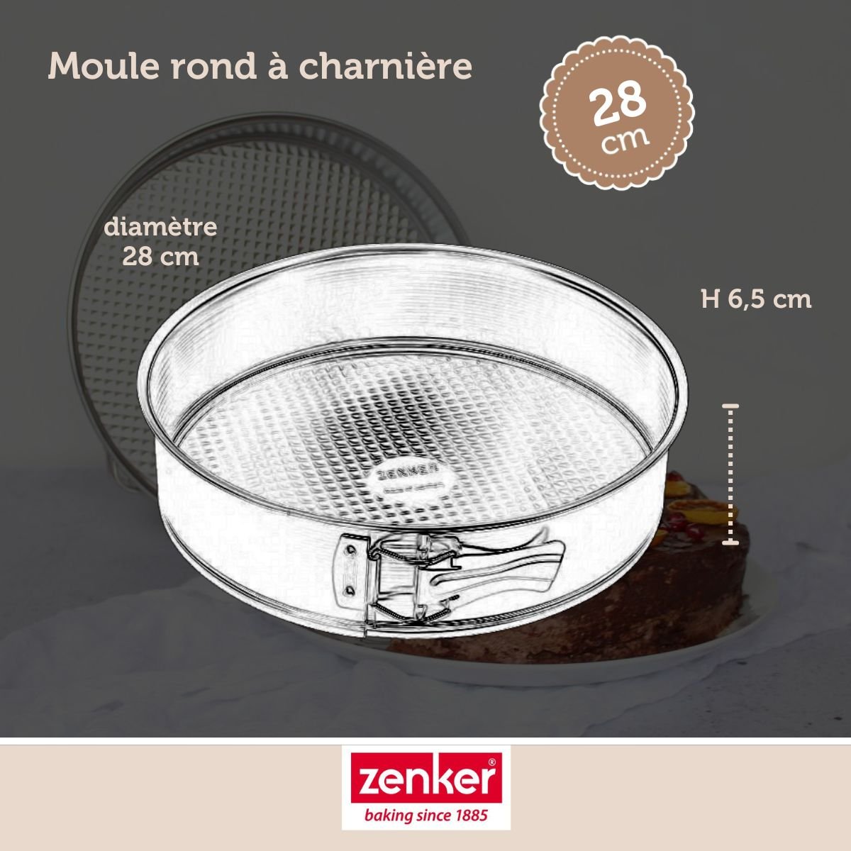 Set de 4 ustensiles de pâtisserie moule à gâteaux 2 bols SILVER gris, ZENKER