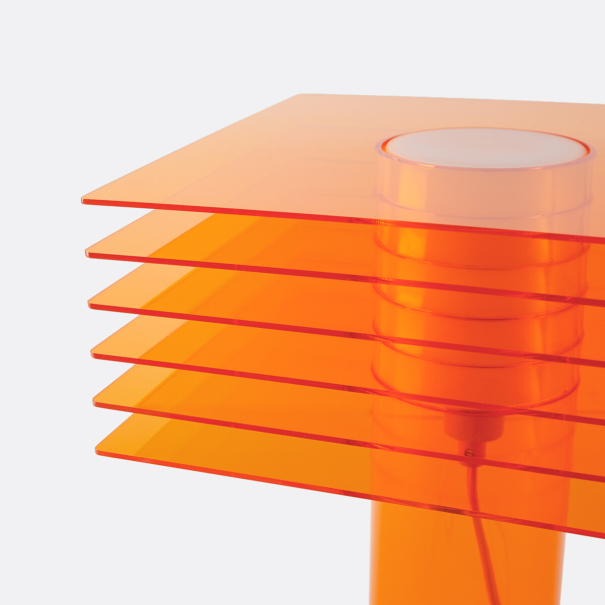 Lampe à poser, en plexiglass et verre opalin, POLY orange, LA REDOUTE INTERIEURS
