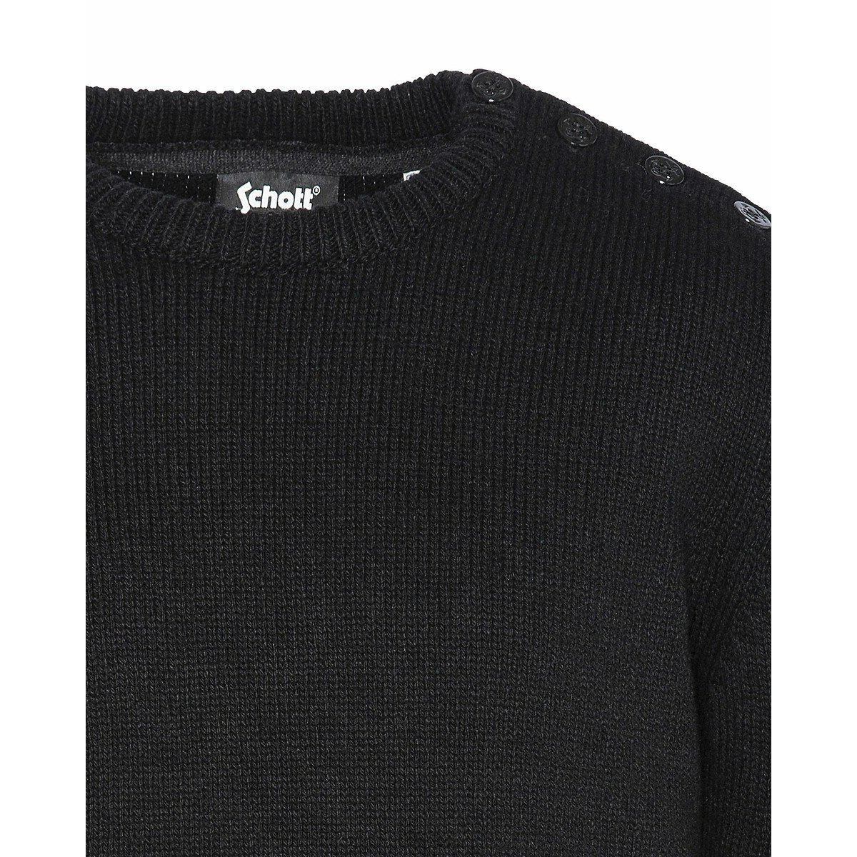 Pull grosse maille PL OUTRIDER 1 noir, SCHOTT