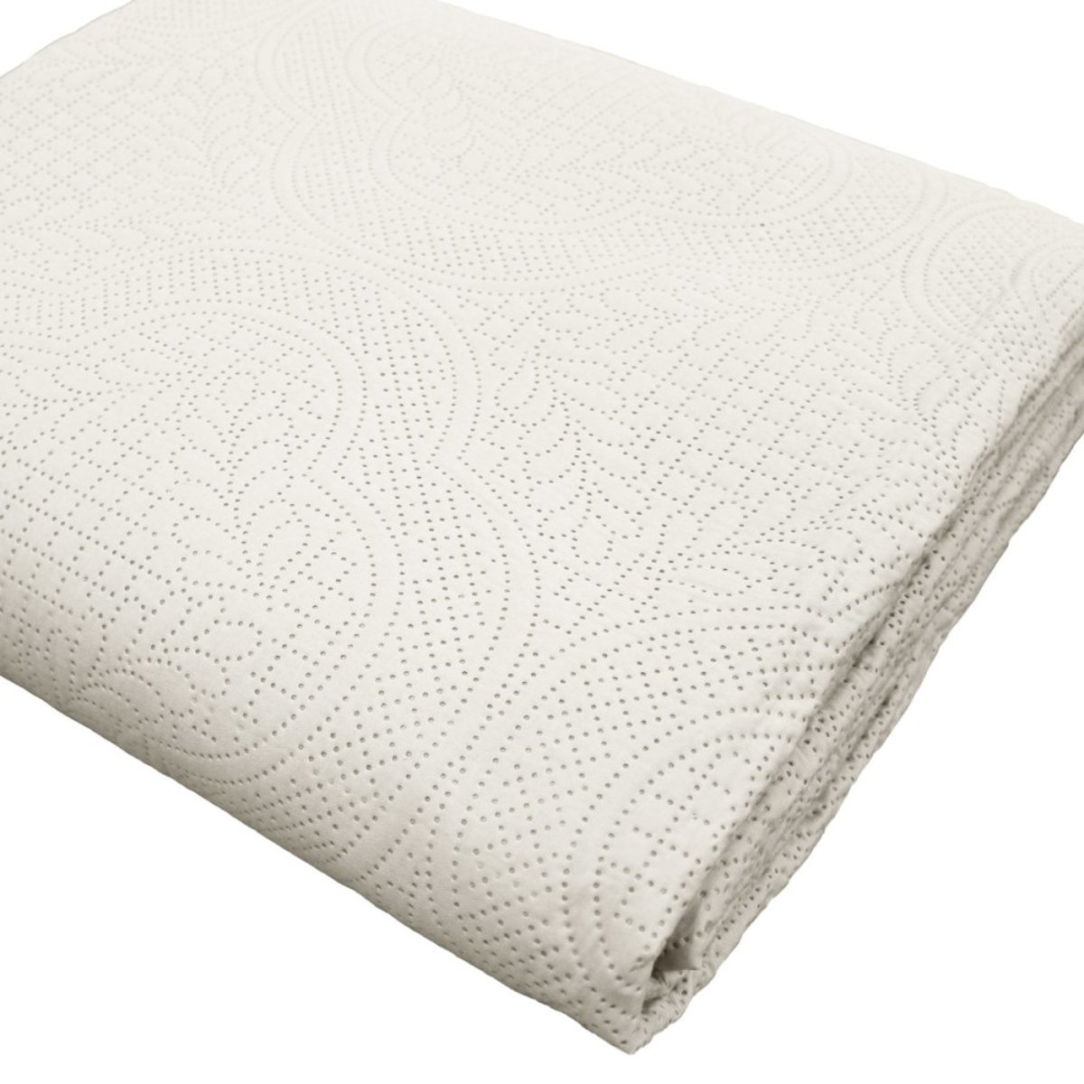 Couvre-lit 2 personnes matelassé microfibre unie Romane naturel beige, DECORATIE